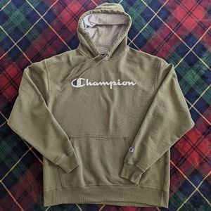 Men's Champion Army Green Hoodie - XL